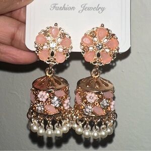 Pink Earrings / Jhumkas
